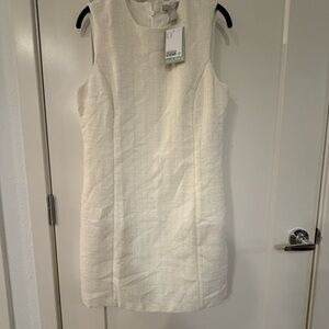 H&M Cream Textured Mini Dress